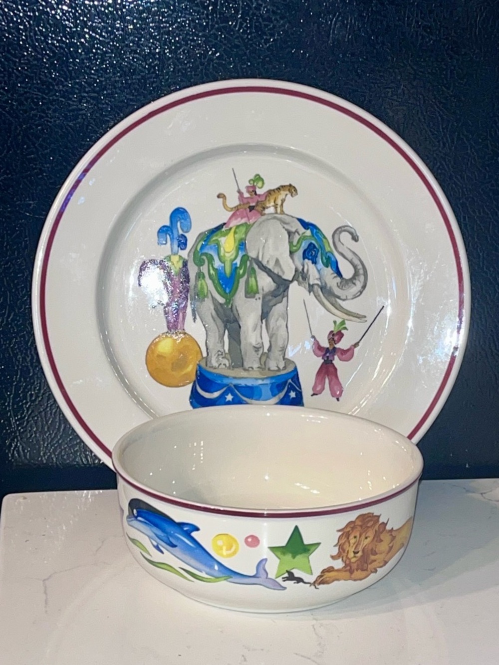 Villeroy & Boch Le Cirque plate & matching bowl 80’s Circus, Kids Set 8” & 5”